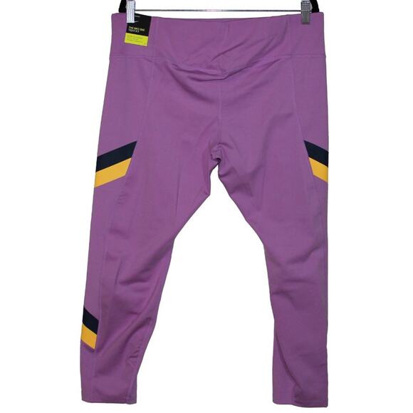 Nike Purple Stripe Detailed Training Leggings Size 1X NWT - Picture 3 of 4